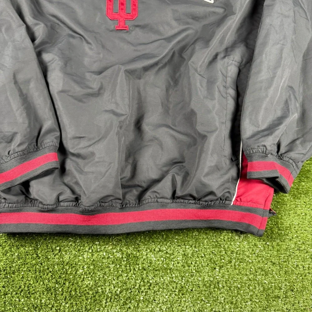 Colosseum Athletics Indiana Hoosiers Windbreaker Pullover Gray Red Mens Large